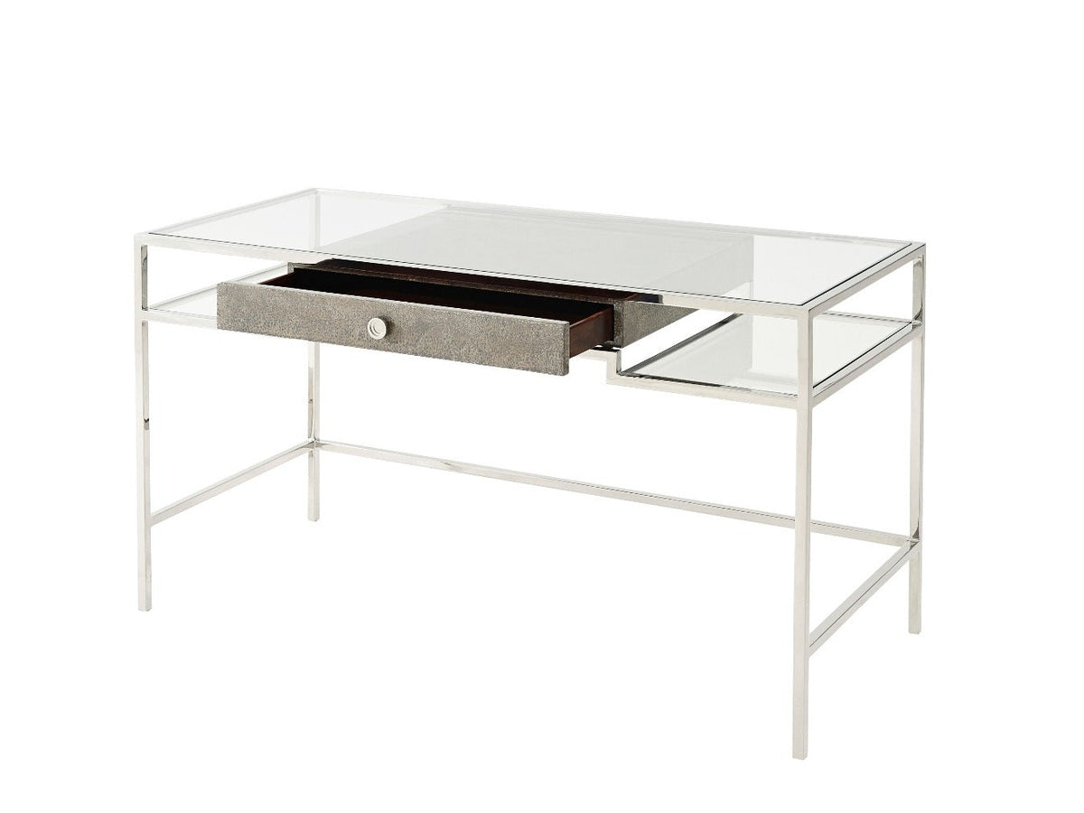 Theodore Alexander Tintagel Desk , Blue Mottled Eggshell