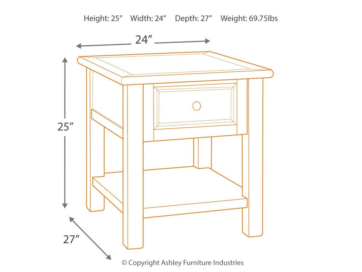 Bolanburg - Rectangular End Table - White / Brown / Beige