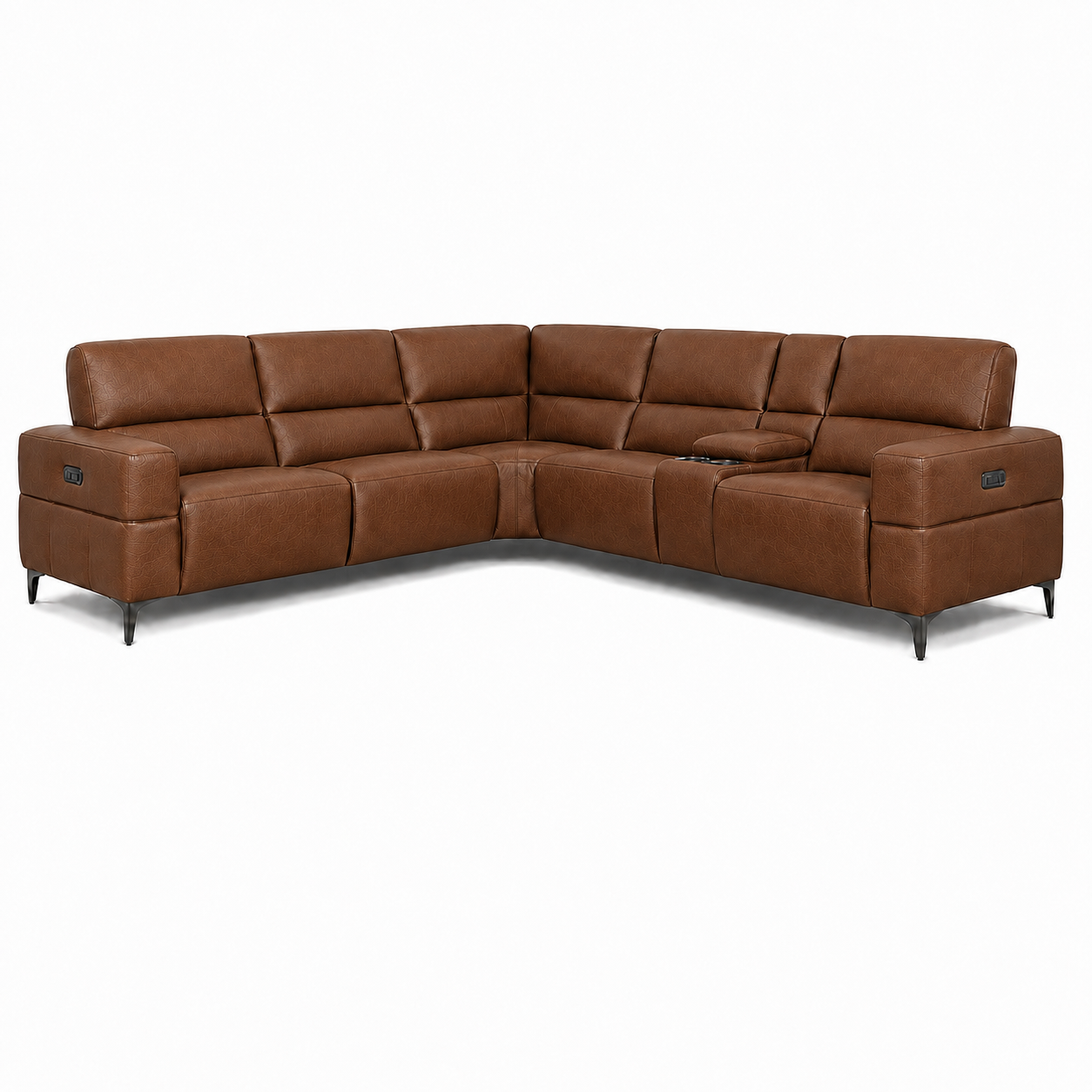 Cubo 6-Piece Sectional Sofa with Recliners, Leather