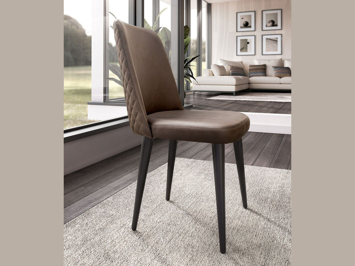 Nora - Leather Chair - Dark Brown