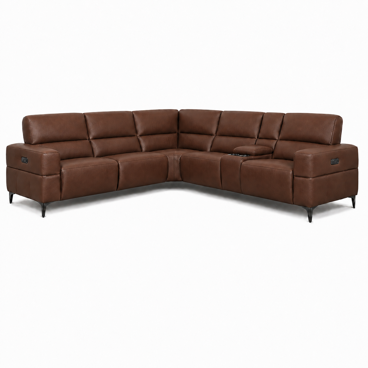 Cubo 6-Piece Sectional Sofa with Recliners, Leather