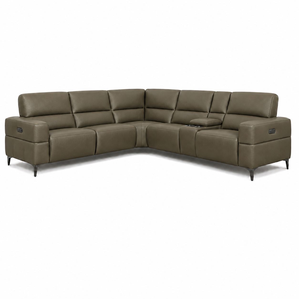 Cubo 6-Piece Sectional Sofa with Recliners, Leather