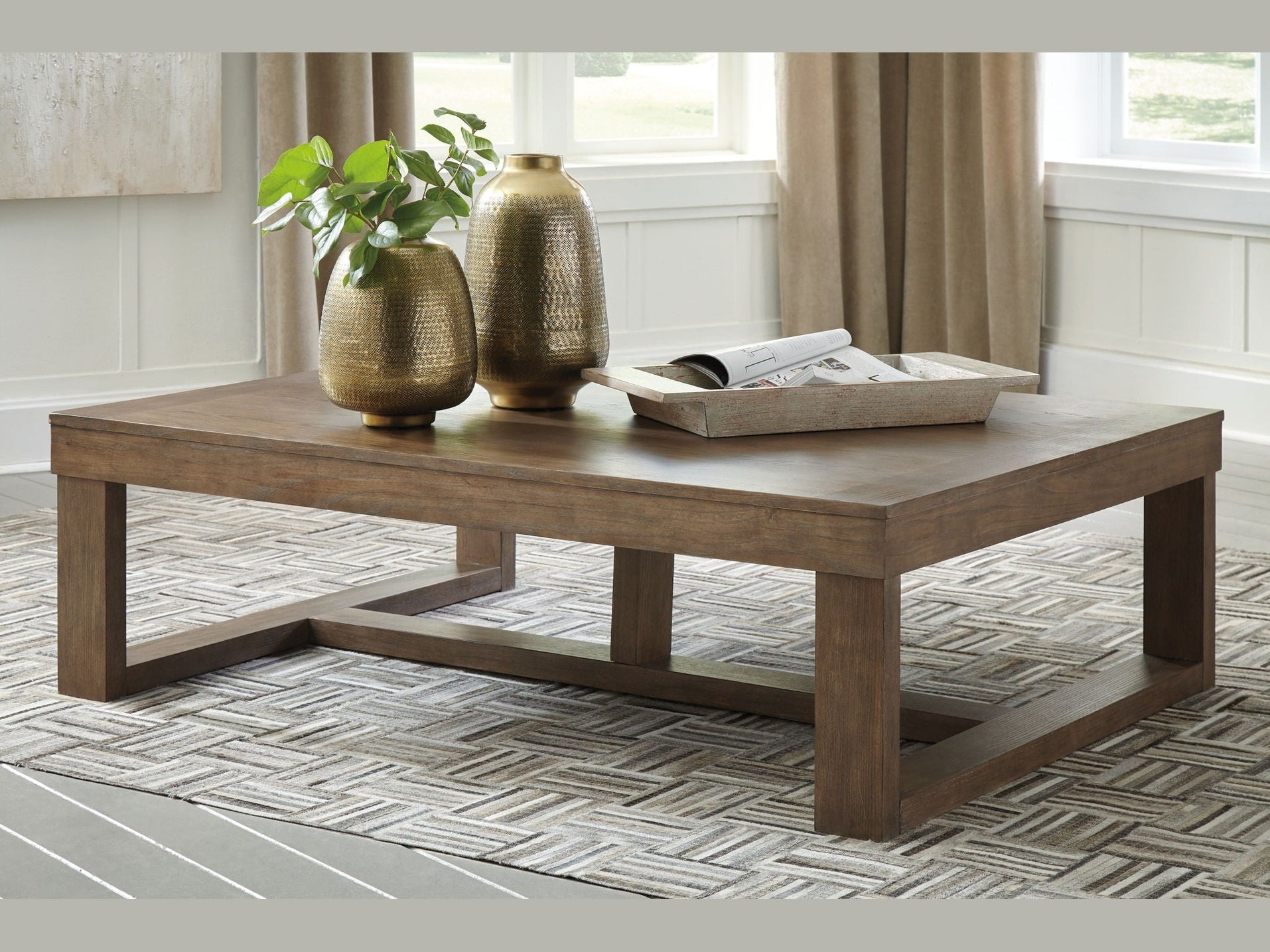 Cariton - Rectangular Cocktail Table - Gray