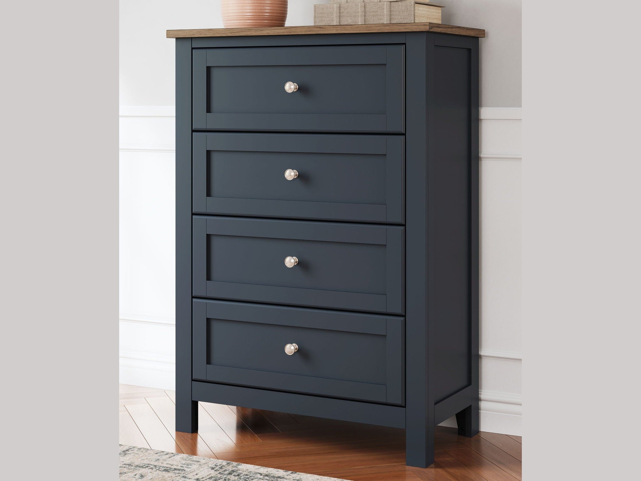 Landocken - Four Drawer Chest - Brown / Blue