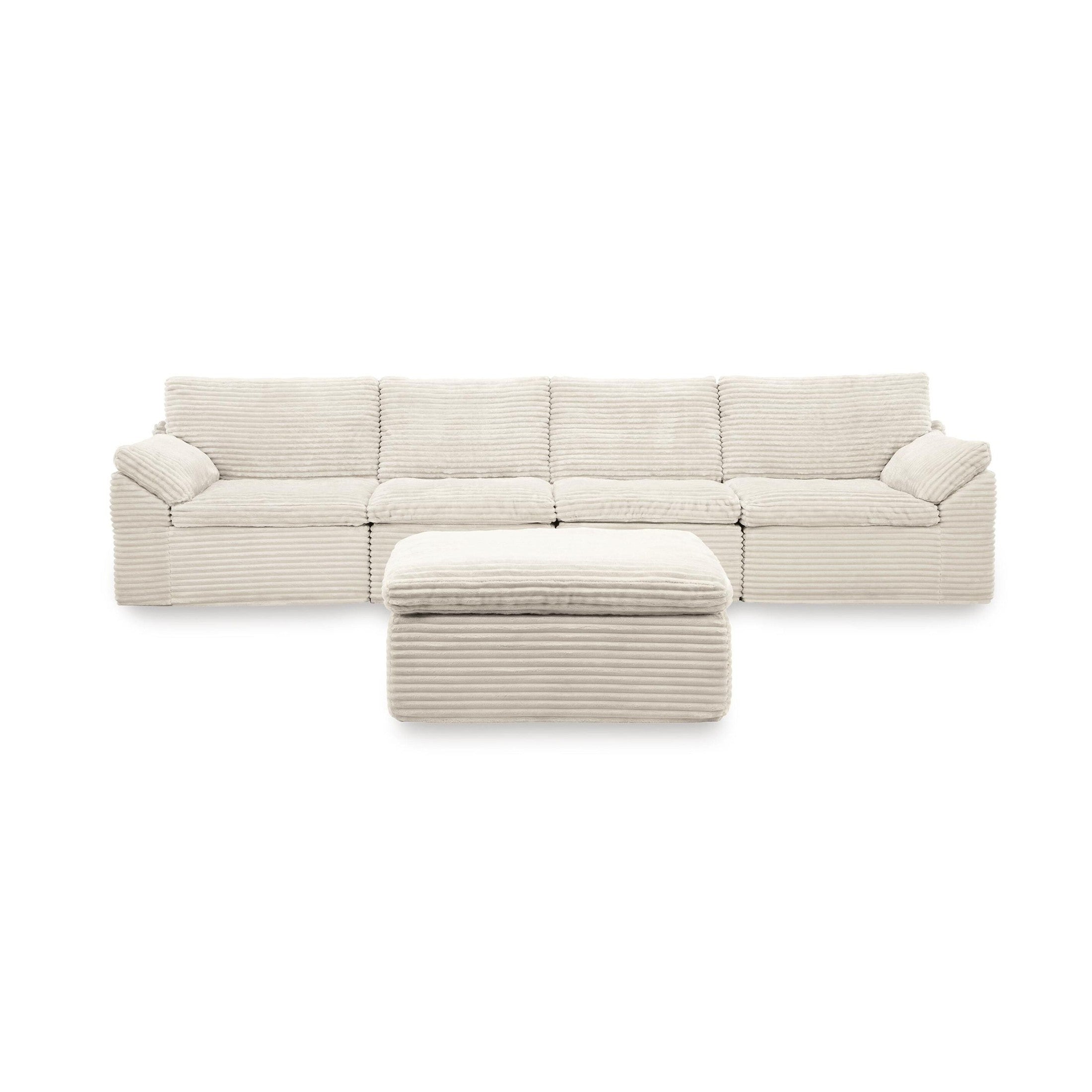 Fannin - 4-Piece Sectional With Ottoman - Ivory