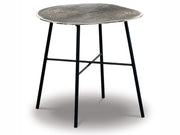 Laverford - Round End Table - Chrome / Black
