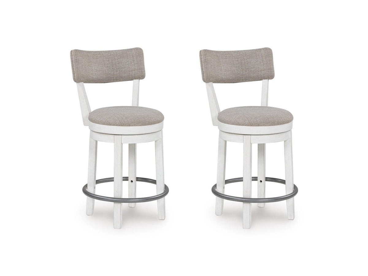 Robbinsdale - Upholstered Swivel Barstool (Set of 2) - Antique White