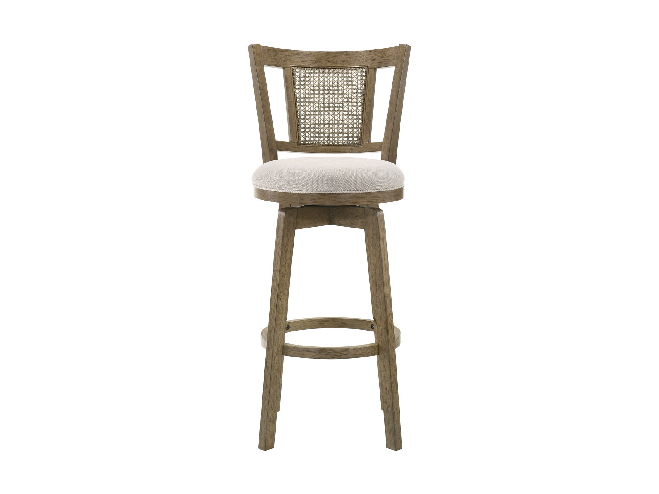 Isla - 30" Putty Brown Bar Height Rubberwood Swivel Barstool