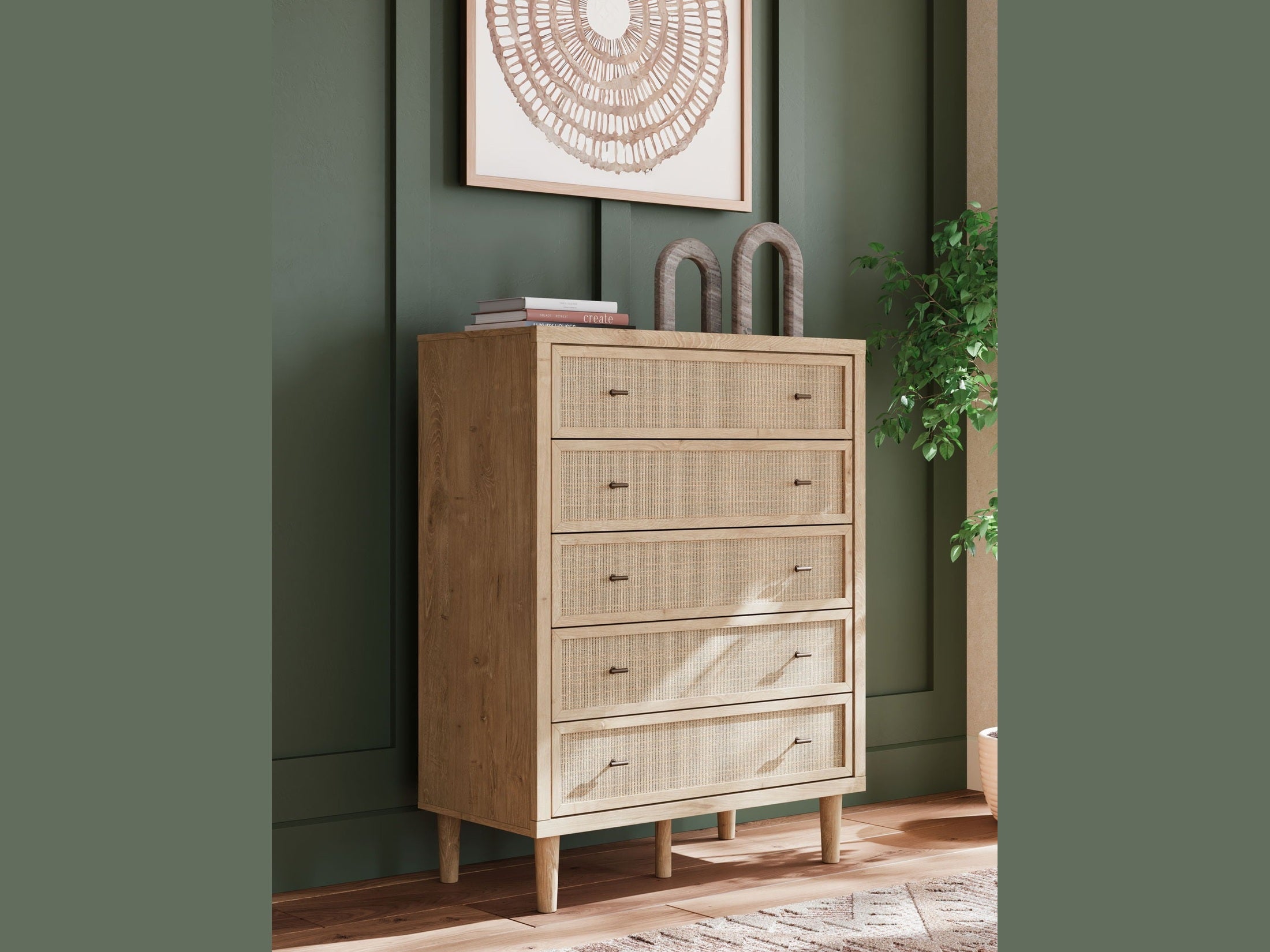 Cielden - Five Drawer Wide Chest - Two-Tone