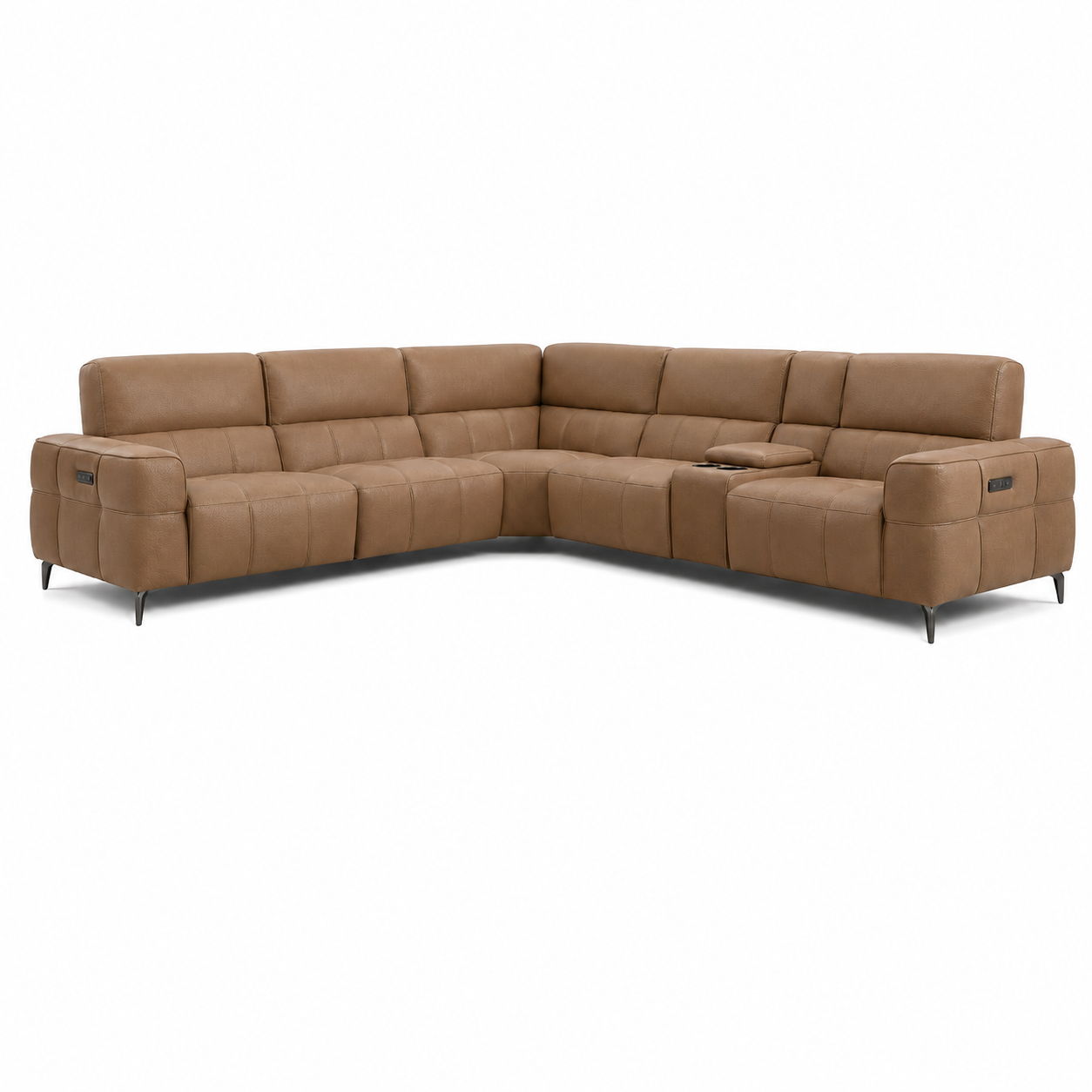 Cubo 6-Piece Sectional Sofa with Recliners, Leather
