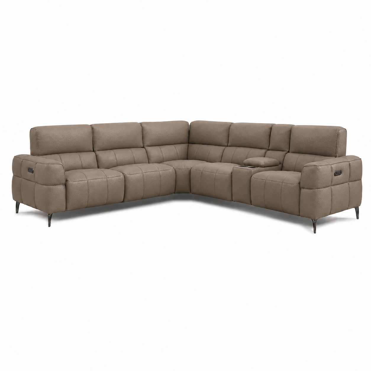 Cubo 6-Piece Sectional Sofa with Recliners, Leather