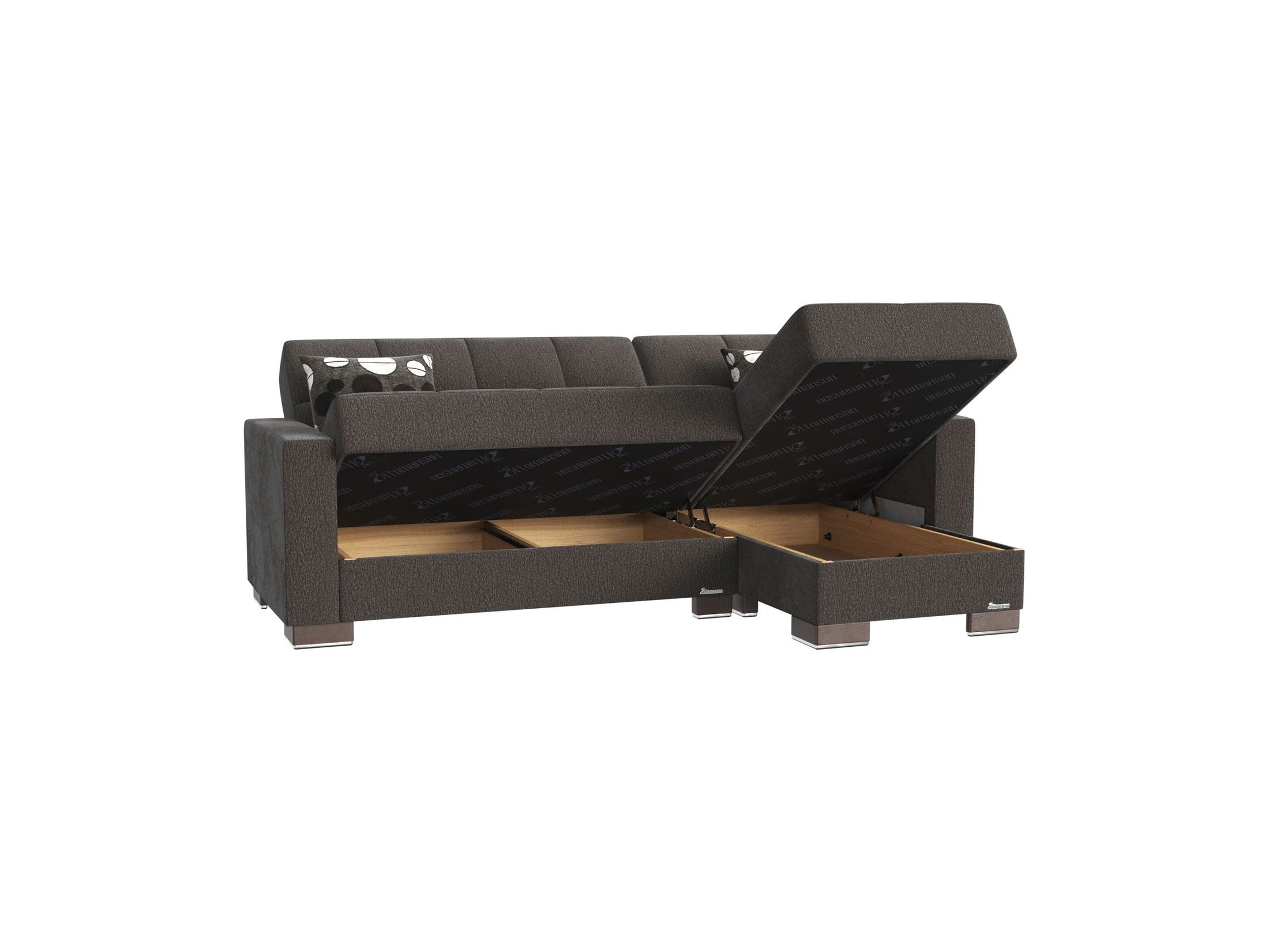Ottomanson Armada - Upholstered Convertible Chaise Lounge With Storage - Chenille