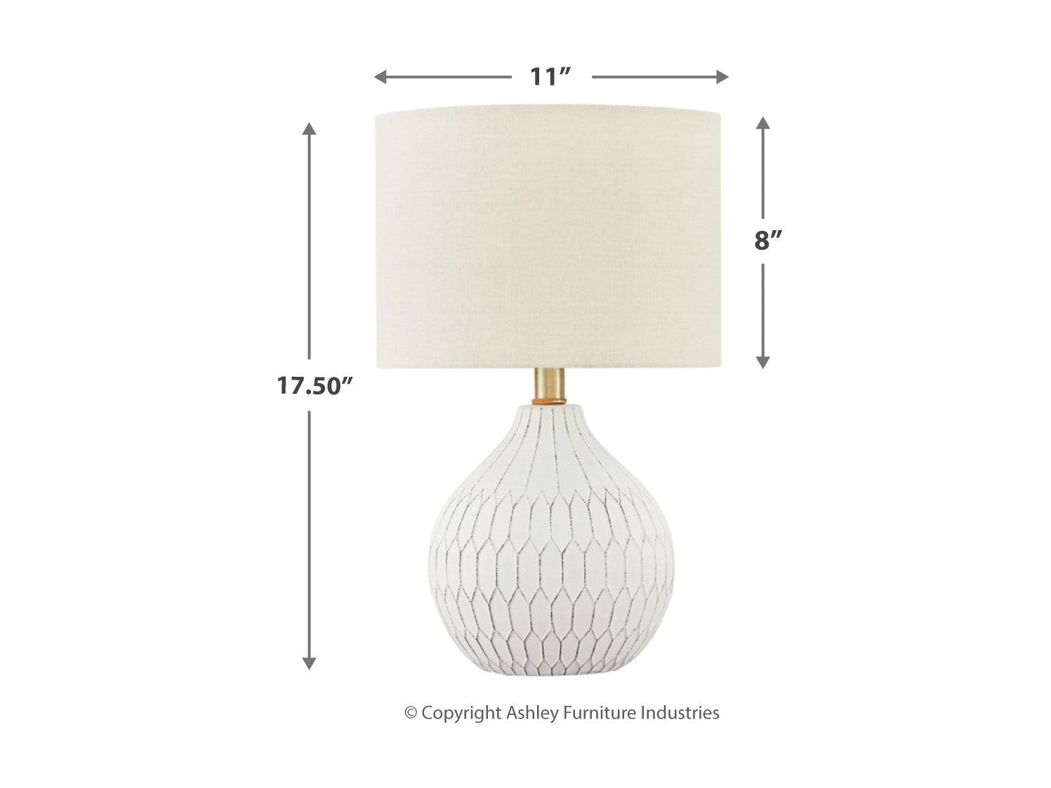 Wardmont - Ceramic Table Lamp  - White