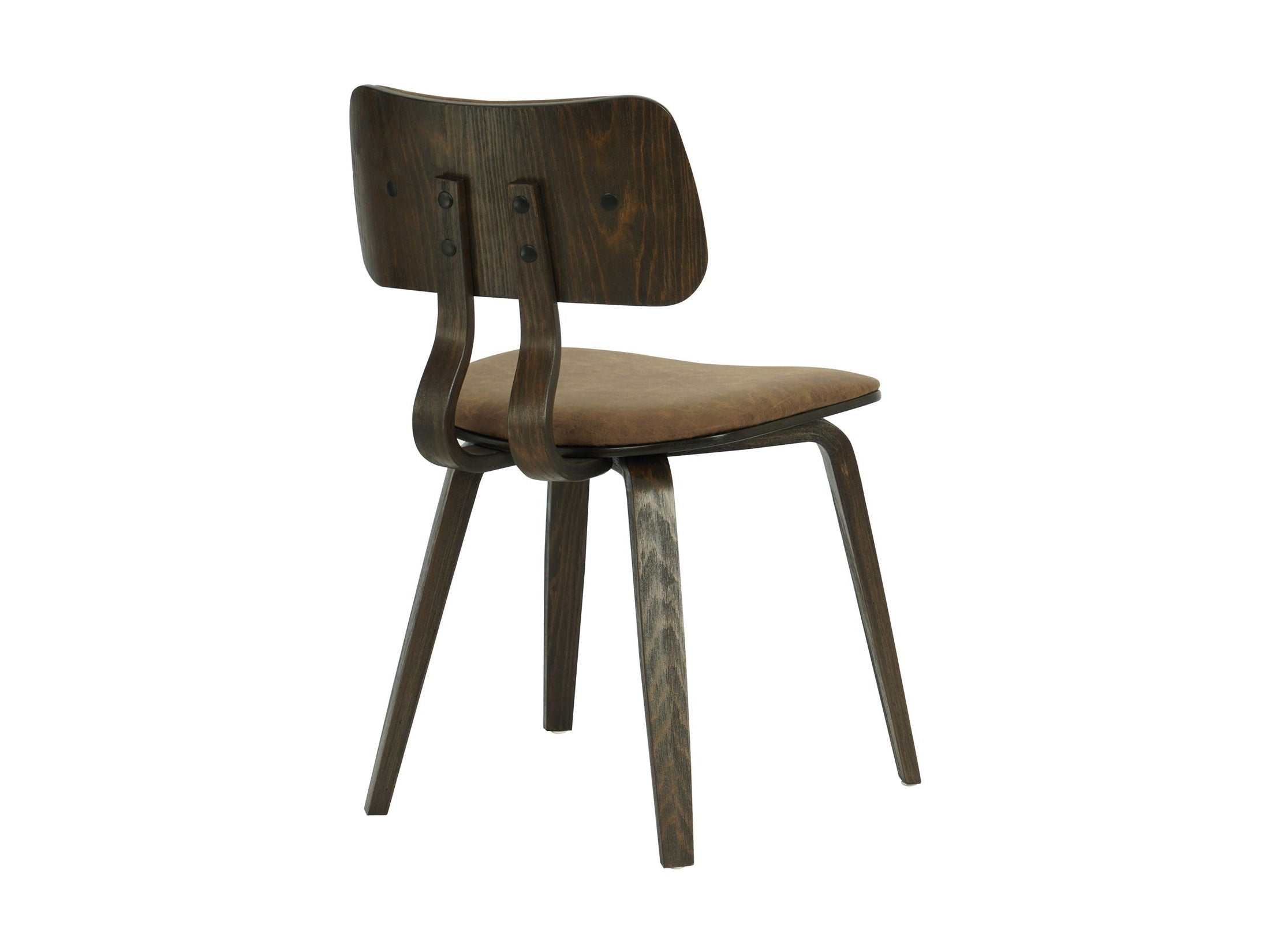 Jaguar - Curved Back Wood Dining Chair With Faux Leather Seat