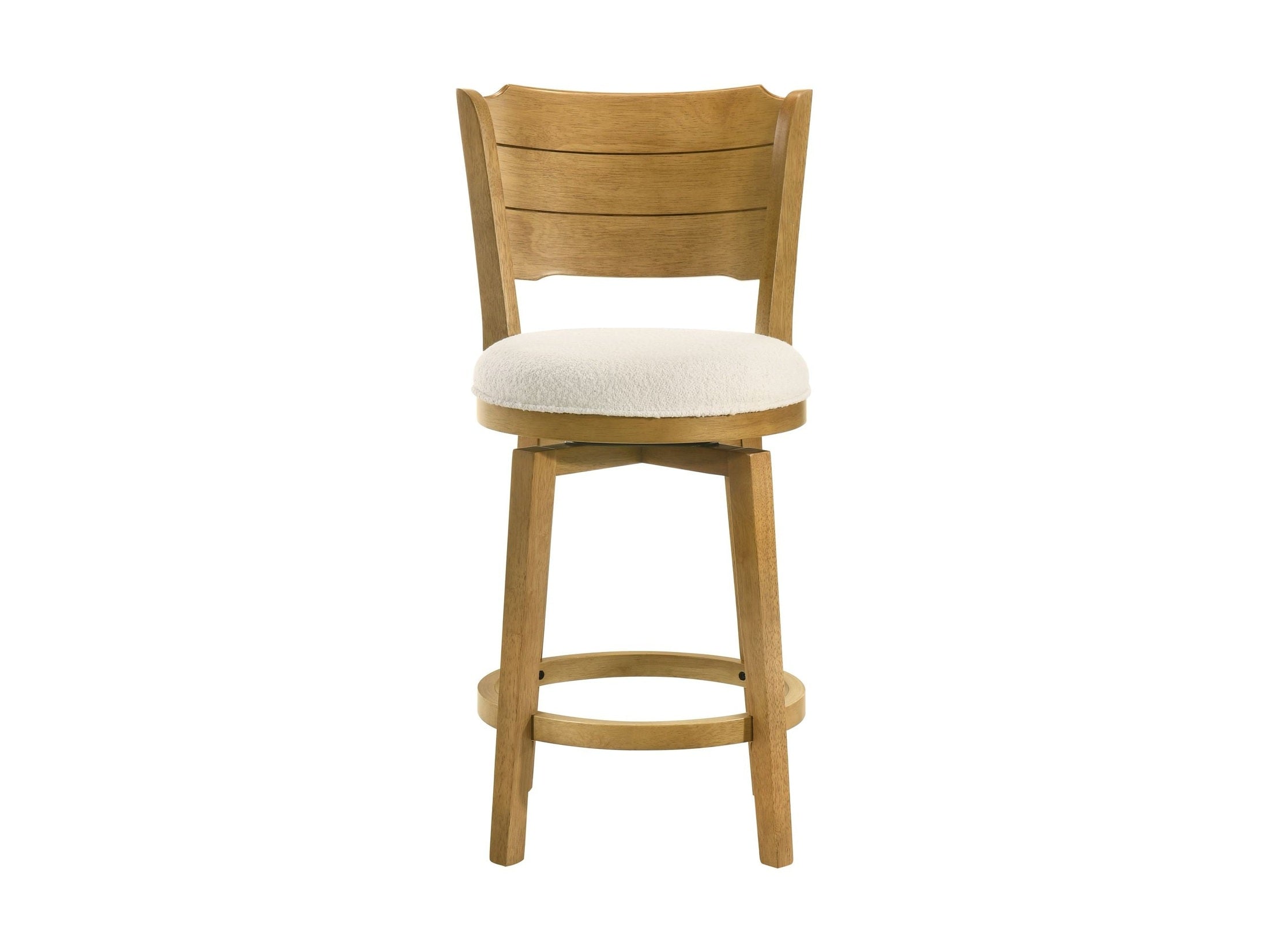 Winsley - Coastal Modern Swivel Wood Counter Height Kitchen Bar Stool