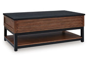 Kallari - Lift Top Cocktail Table - Warm Brown / Black