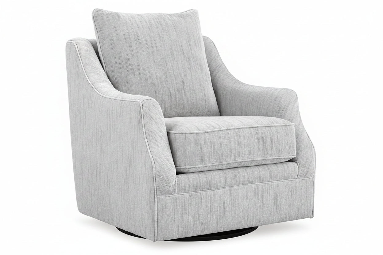 Gray swivel chair on a white background