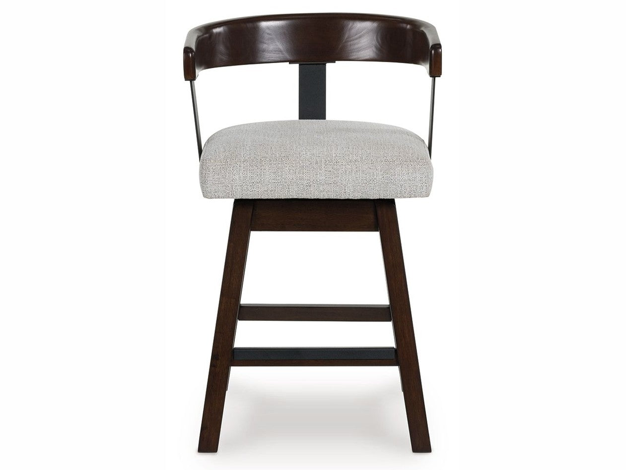 Haddigan - Upholstered Swivel Barstool (Set of 2) - Dark Brown