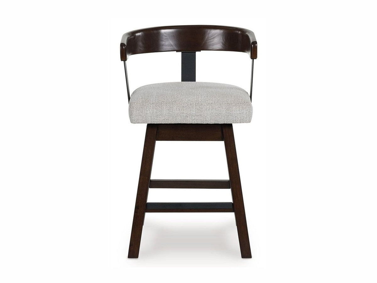 Haddigan - Upholstered Swivel Barstool (Set of 2) - Dark Brown