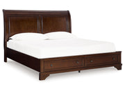 Trellington - King Sleigh Storage Bed - Brown