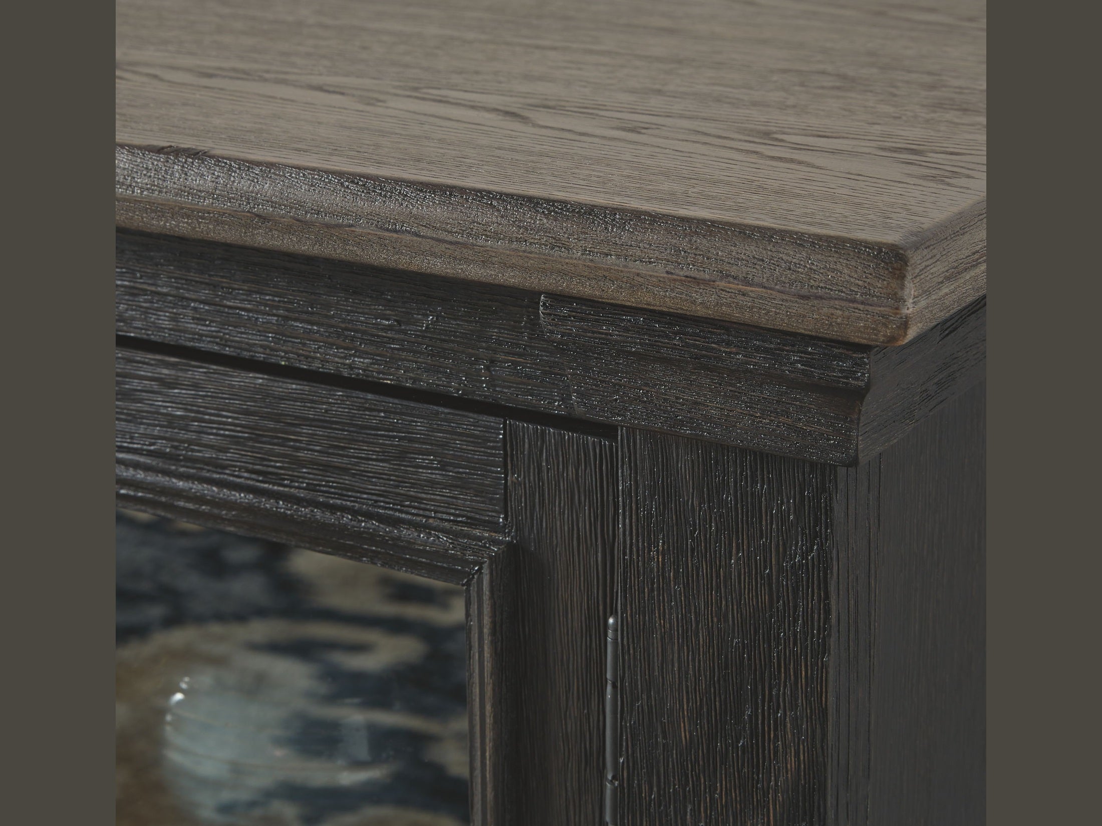 Tyler Creek - Extra Large TV Stand - Black / Gray