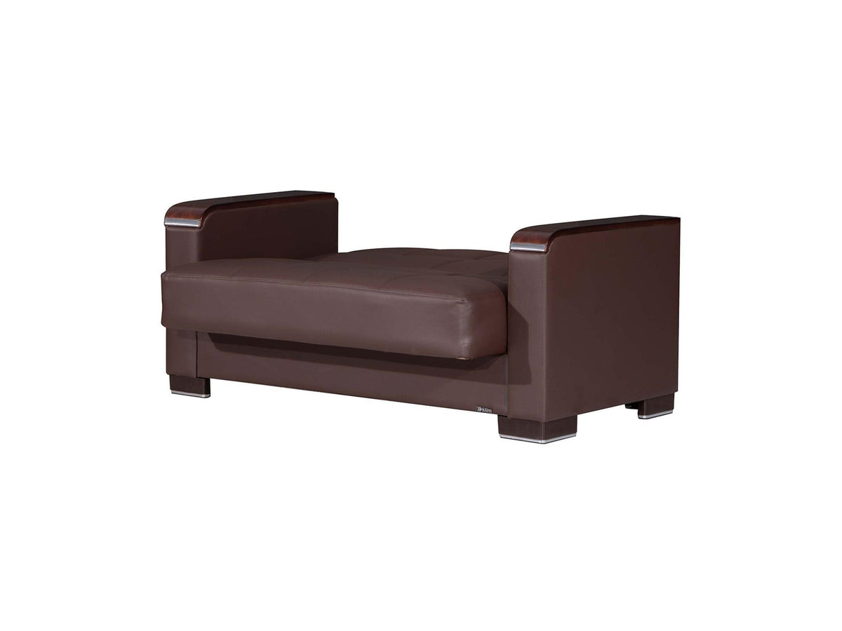 Ottomanson Armada X - Upholstered Convertible Wood Trimmed Loveseat With Storage