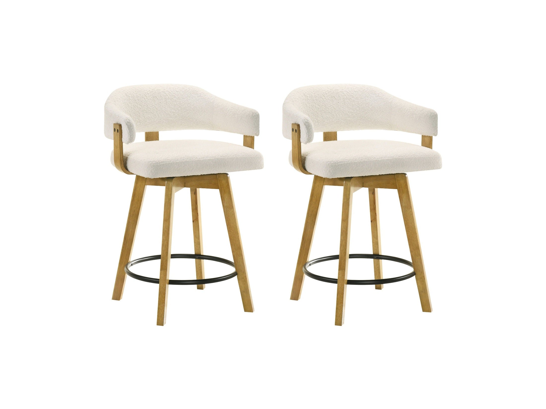 Callah - Contemporary Natural Wood Counter Height Kitchen Bar Stool