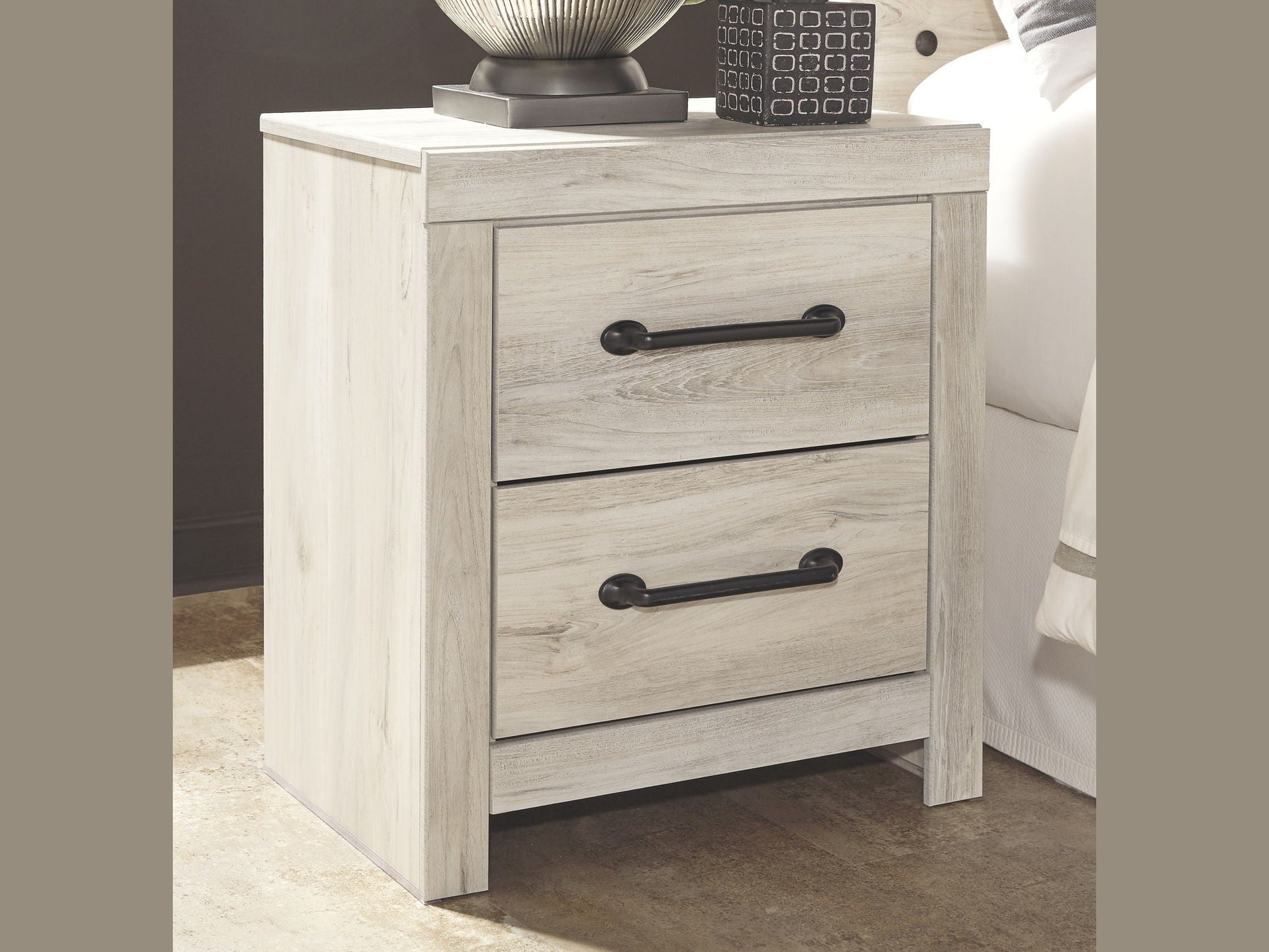 Cambeck - Two Drawer Night Stand - Whitewash