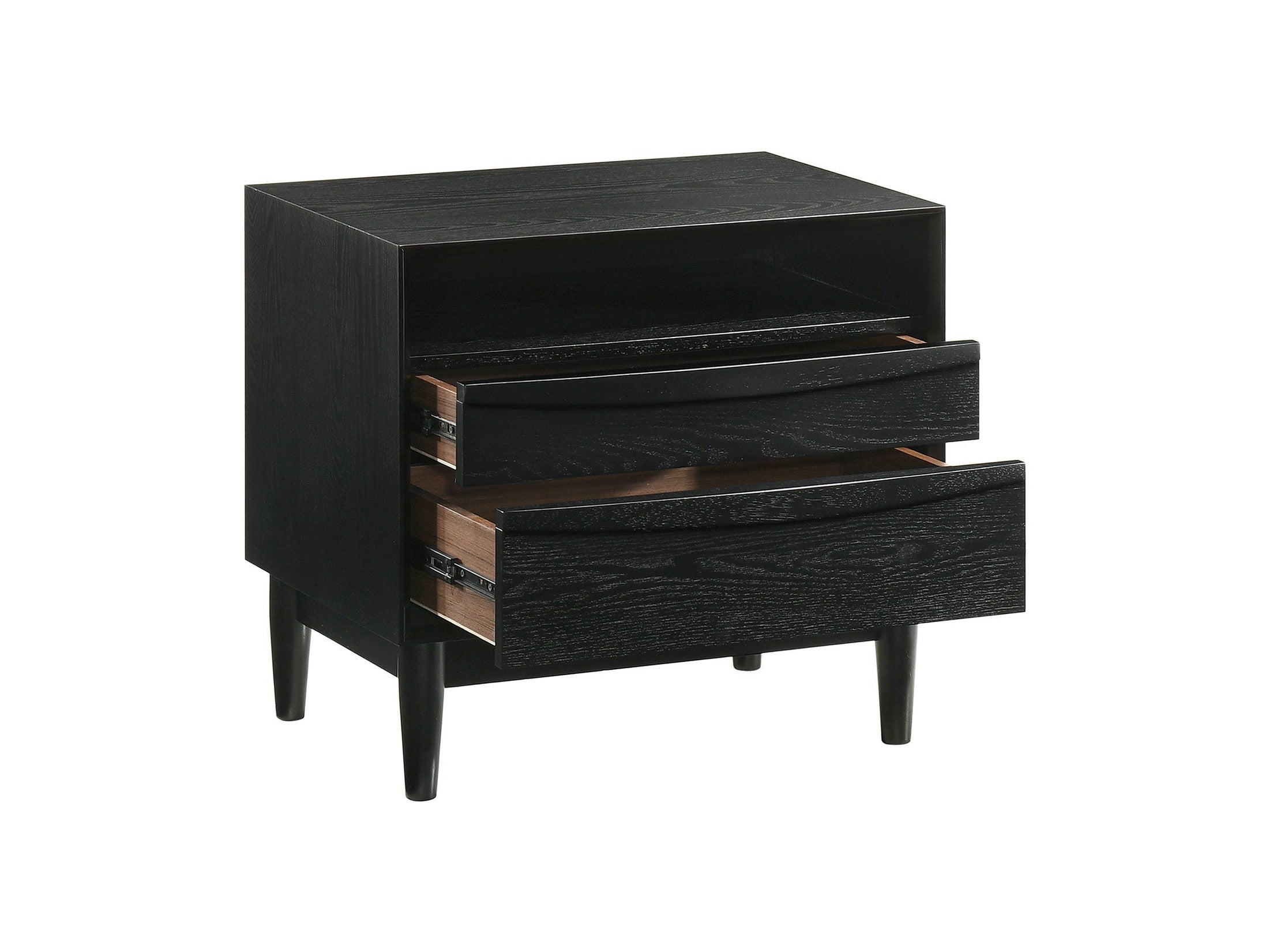 Artemio - 2 Drawer Wooden Nightstand With Shelf
