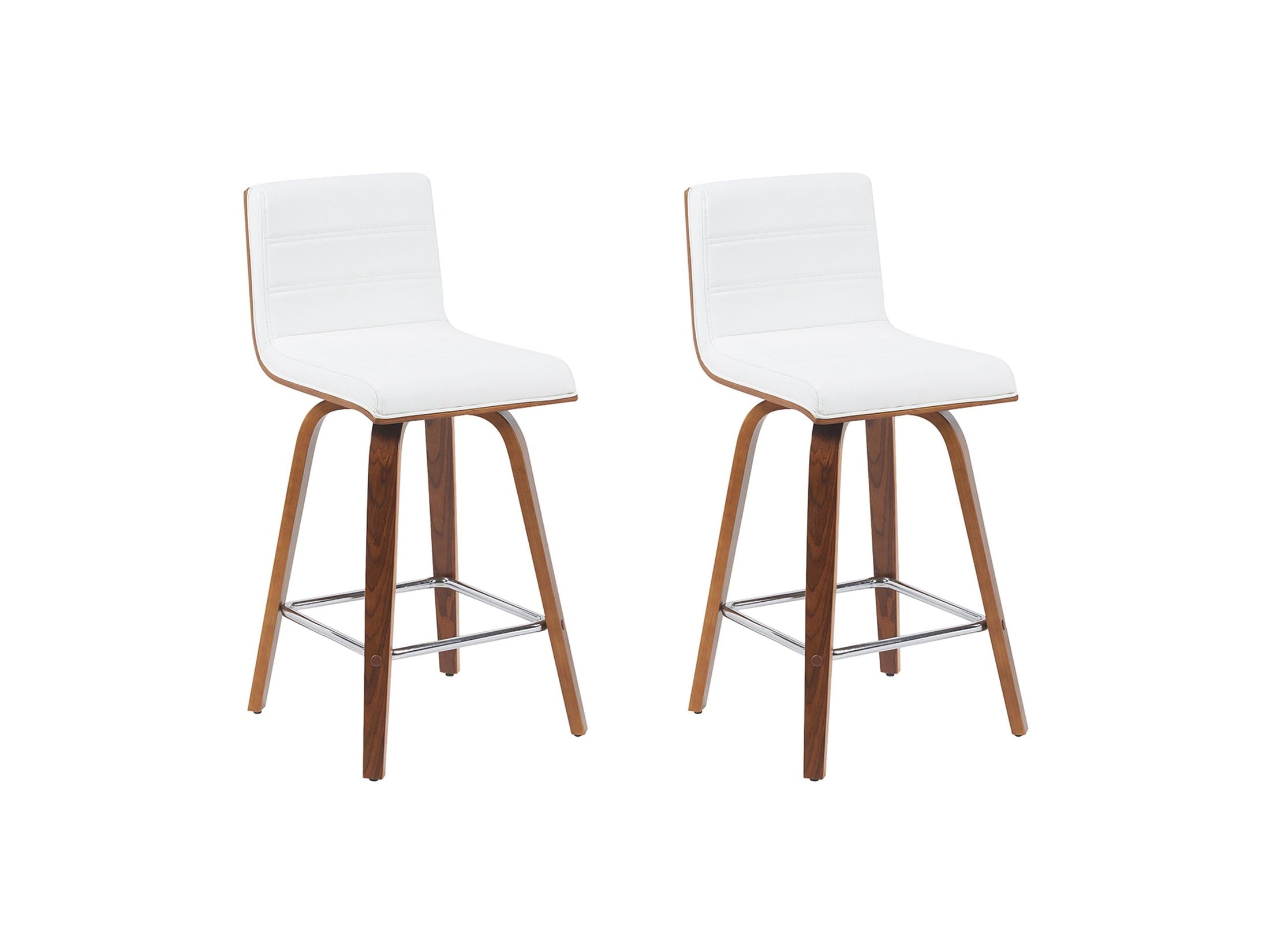 Vienna - Modern Counter Height Swivel Bar Stool - Walnut Finished Wood Frame