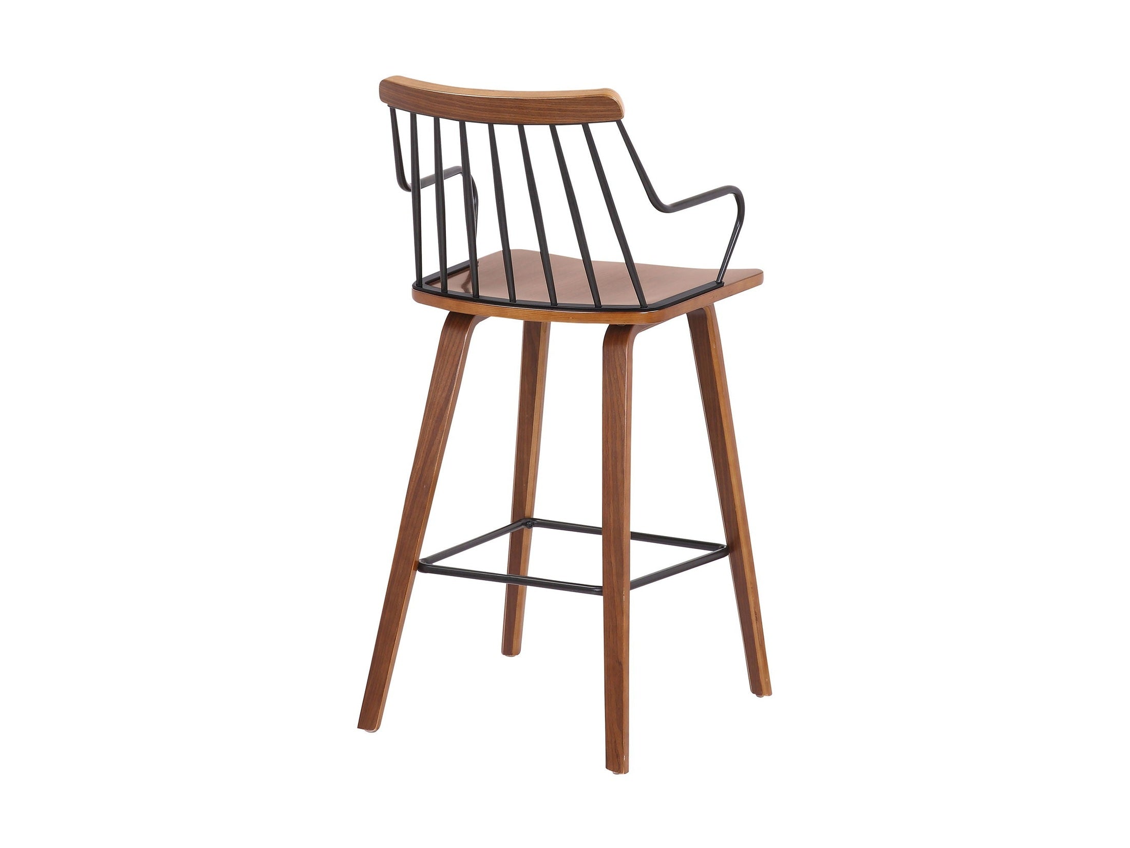 Micah - 26" Modern Counter Height Bar Stool - Walnut / Metal