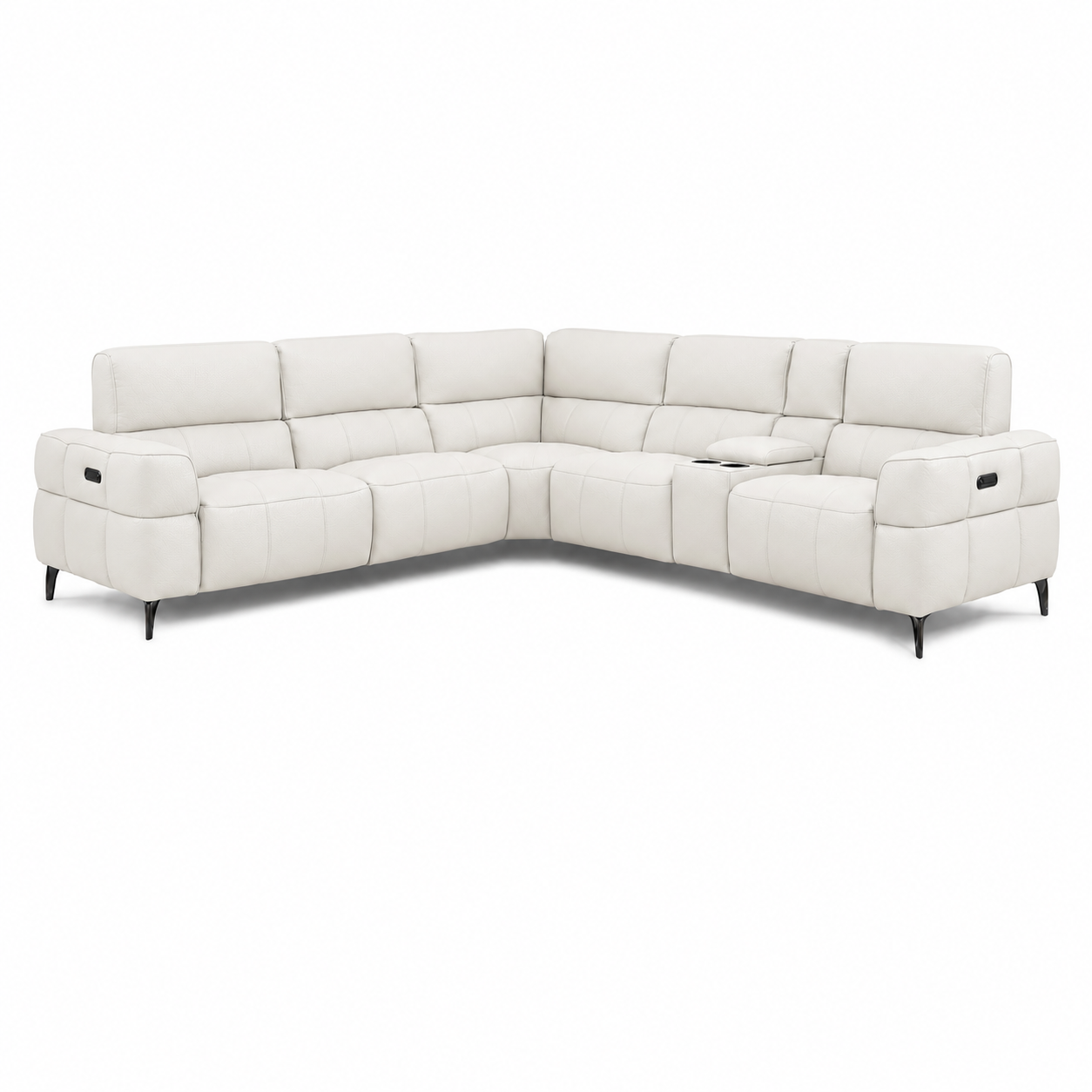 Cubo 6-Piece Sectional Sofa with Recliners, Leather