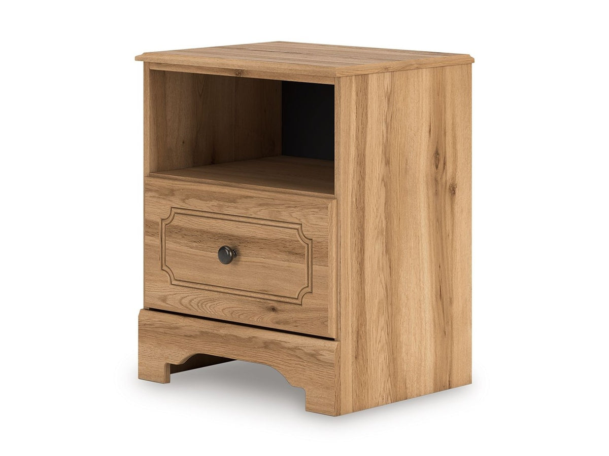 Aleaport - One Drawer Night Stand - Warm Brown
