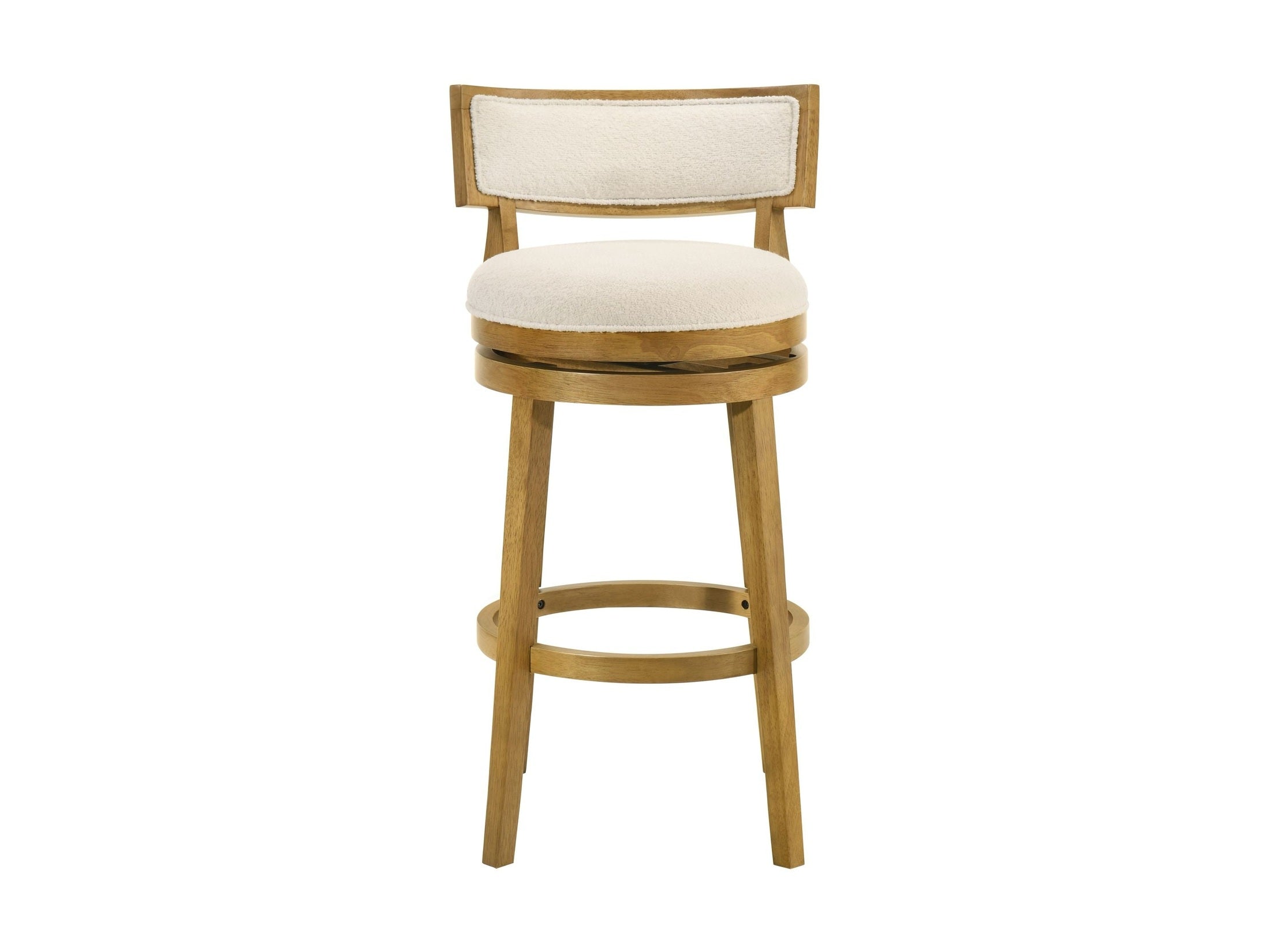 Noely - Modern Farmhouse Swivel Wood Bar Height Kitchen Bar Stool