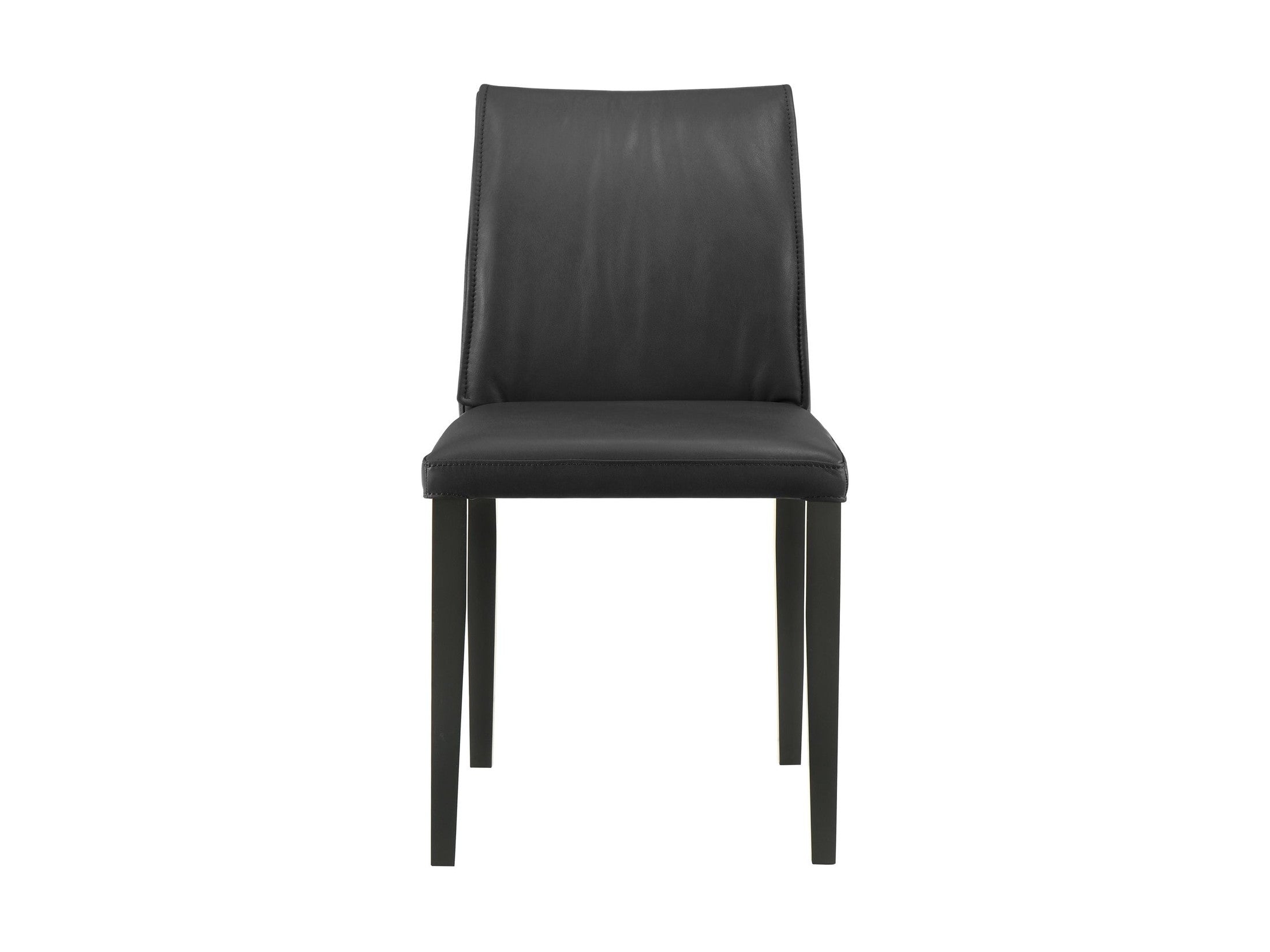 Velena - Full Back Top Grain Leather Upholstered Wood Dining Chairs (Set of 2) - Black