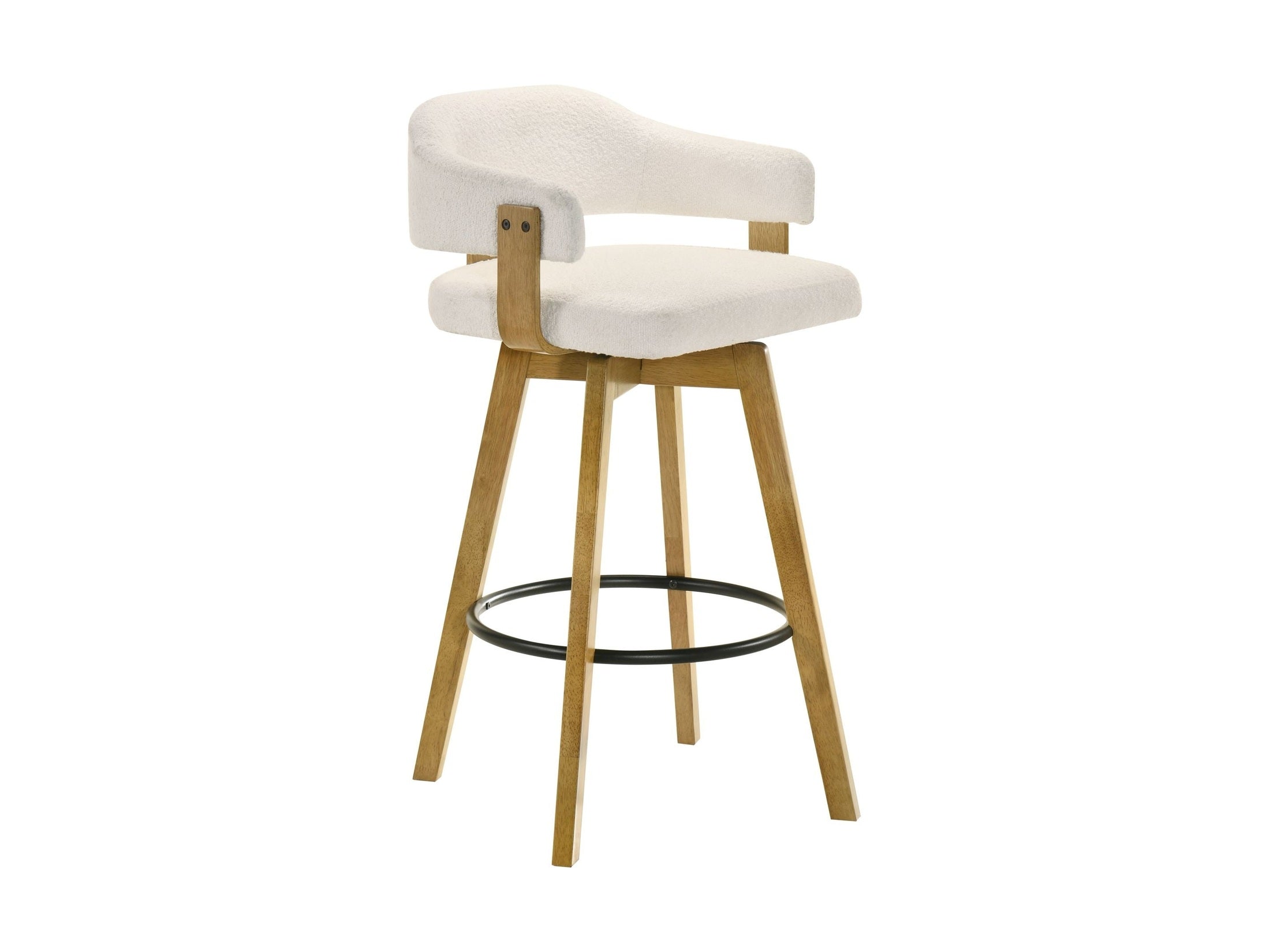 Callah - Contemporary Natural Wood Bar Height Kitchen Bar Stool