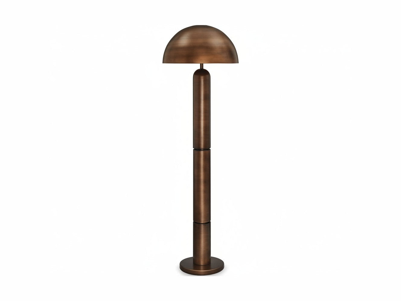 Wendfield bronze outdoor lamp with a cylindrical base and dome-shaped shade on a white background