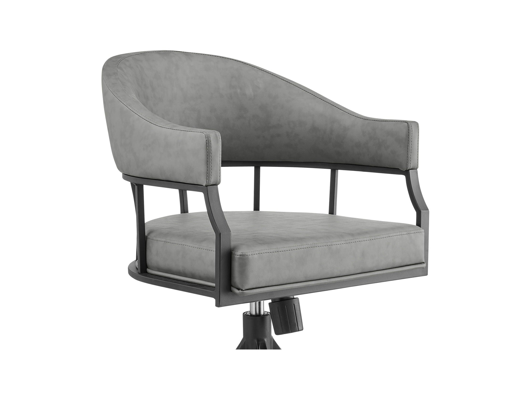 Tibet - Swivel Rolling Dining Chair - Matte Black / Vintage Gray