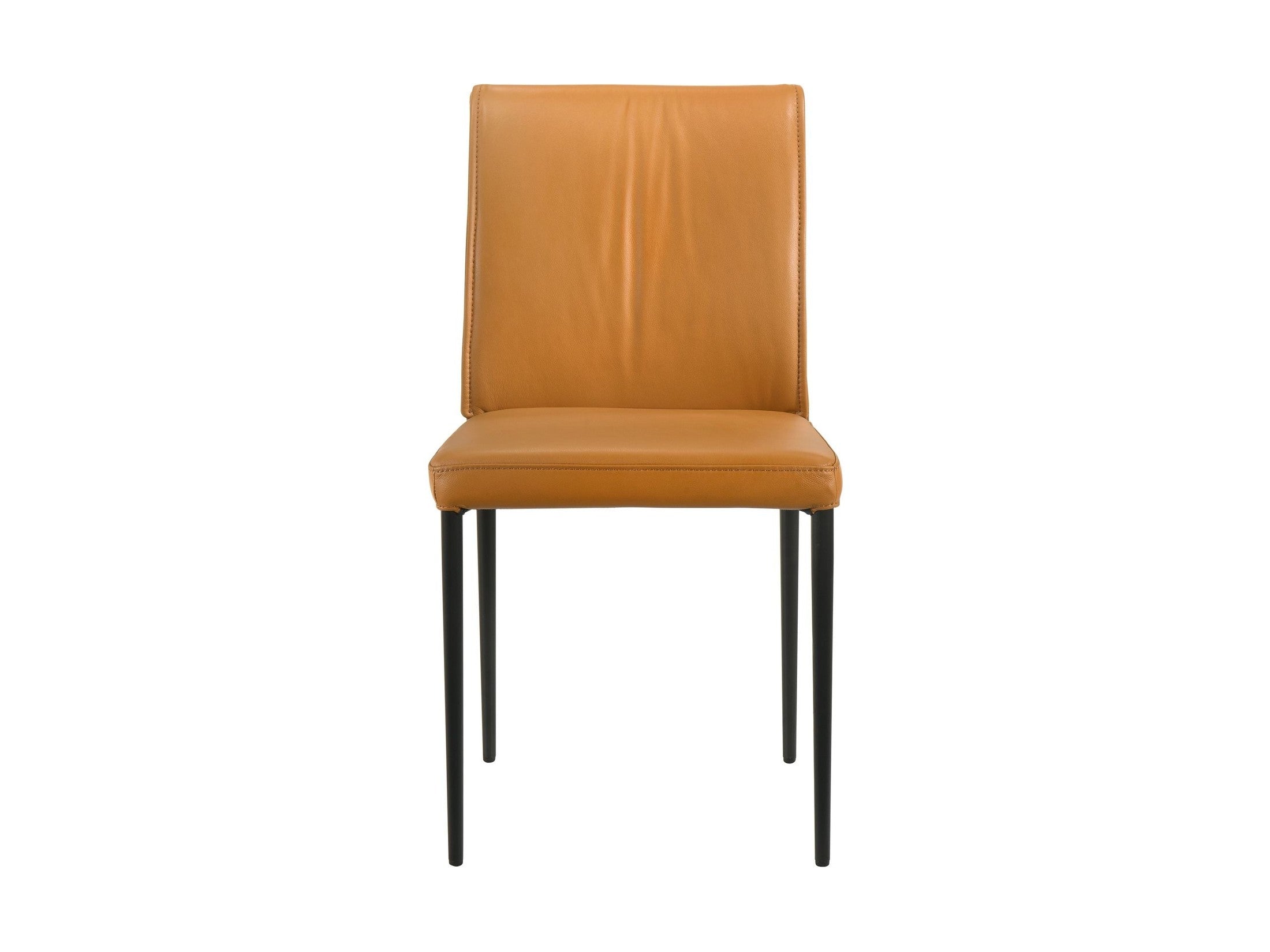 Meriam - Full Back Top Grain Leather Upholstered Metal Dining Chairs (Set of 2)
