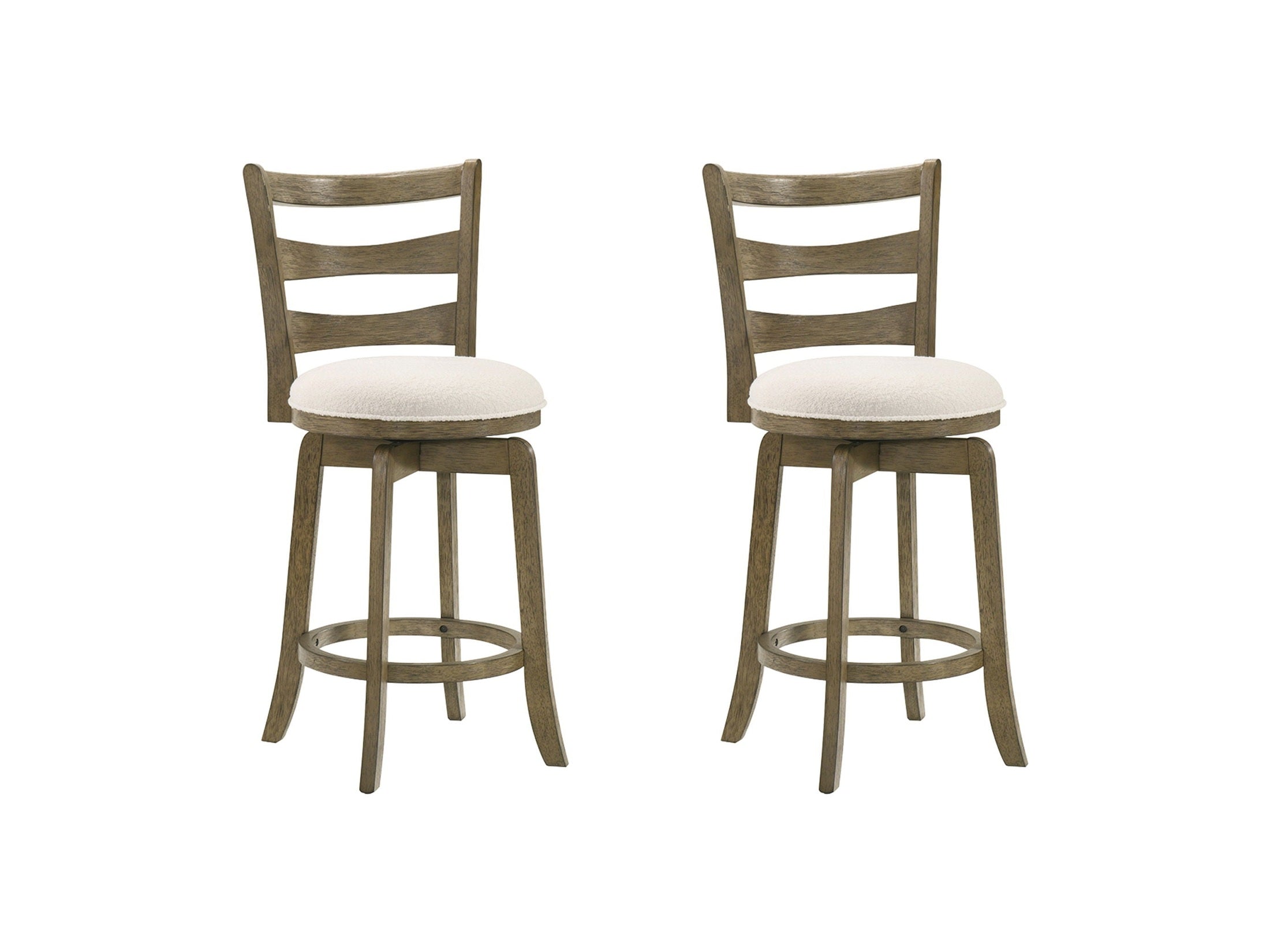 Melindra - Modern Farmhouse Swivel Wood Counter Height Kitchen Bar Stool