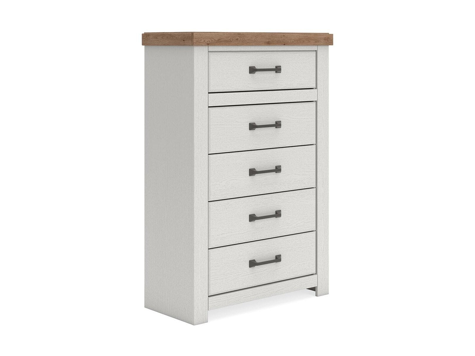 Savonport - Five Drawer Chest - White / Brown