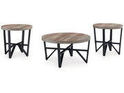 Deanlee - Occasional Table Set (Set of 3) - Grayish Brown / Black