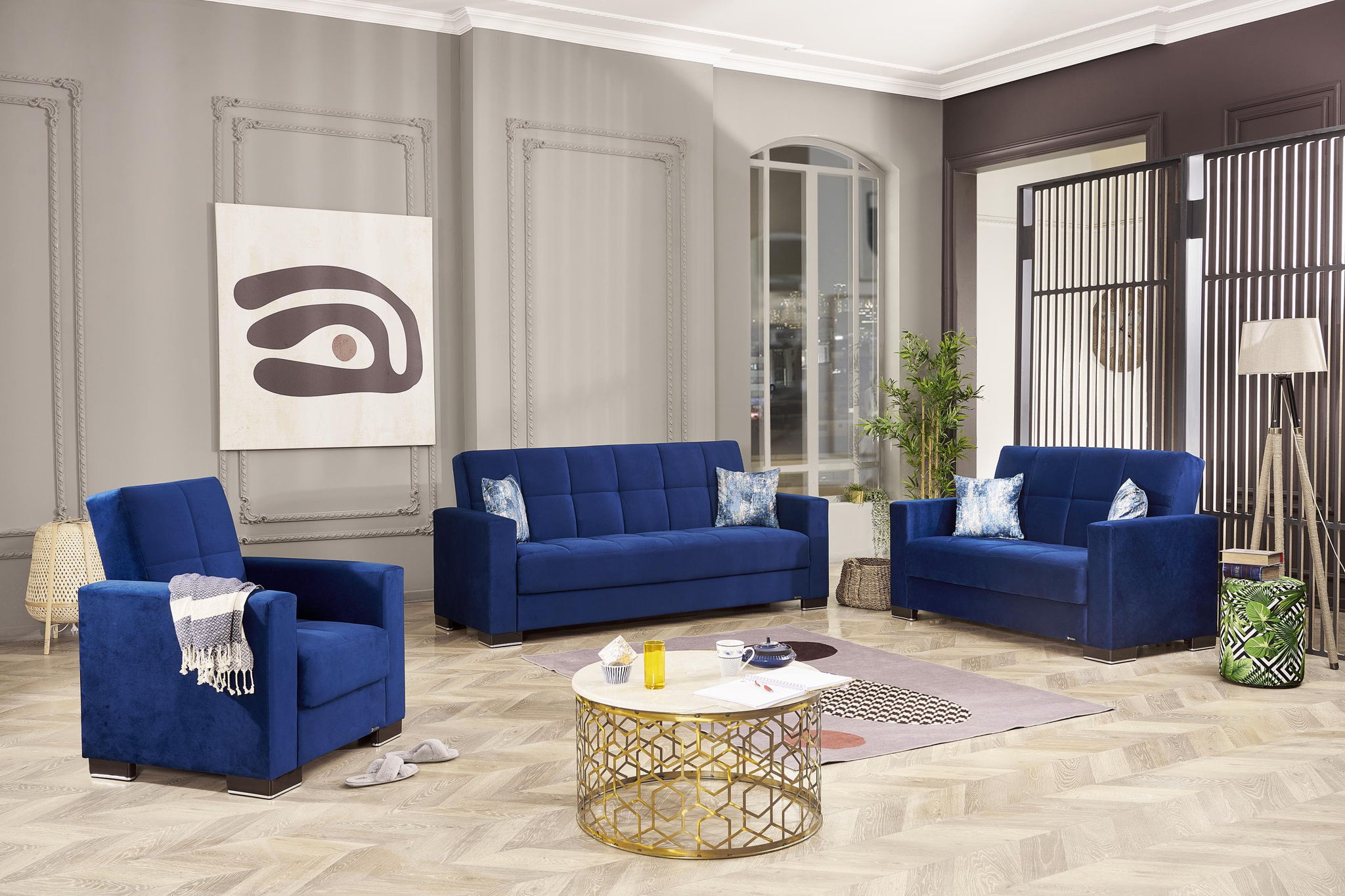 Ottomanson Armada - Upholstered Convertible Loveseat With Storage - Microfiber