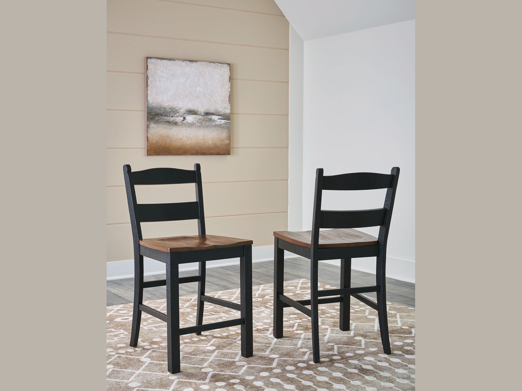 Valebeck - Barstool (Set of 2) - Black / Brown