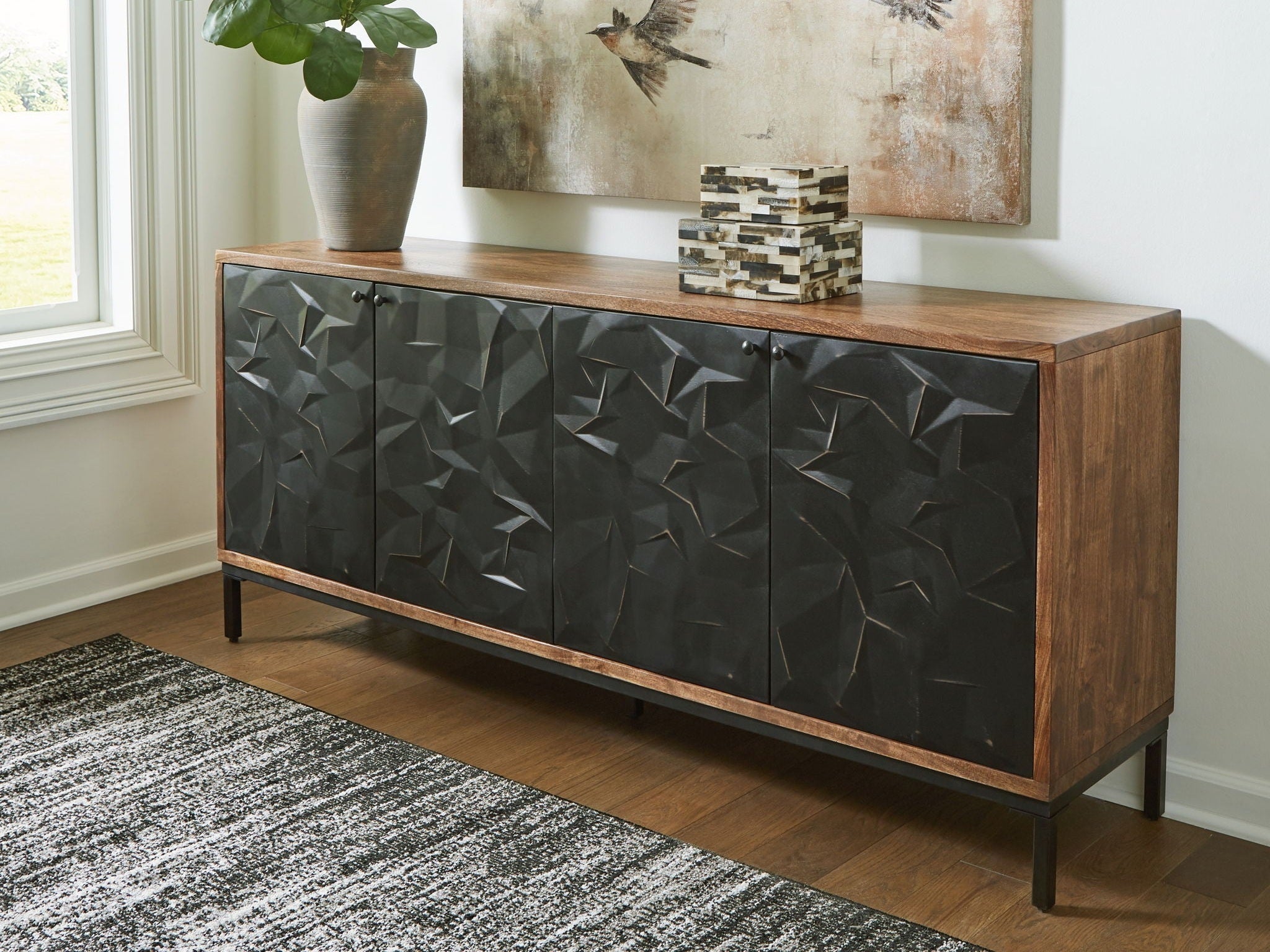 Dorannby - Accent Cabinet - Black / Brown