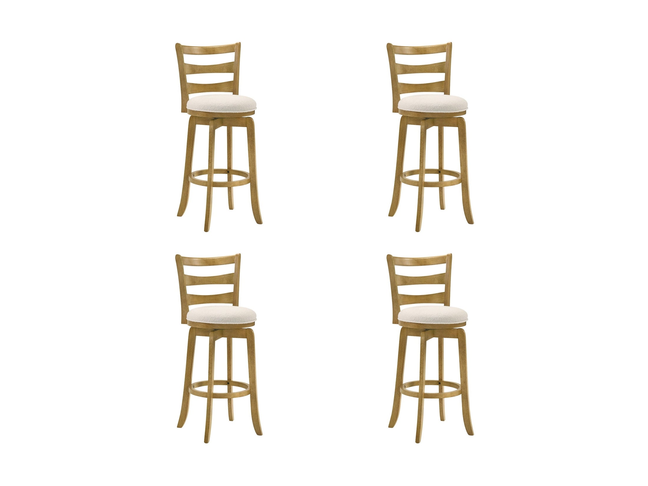 Melindra - Modern Farmhouse Swivel Wood Bar Height Kitchen Bar Stool