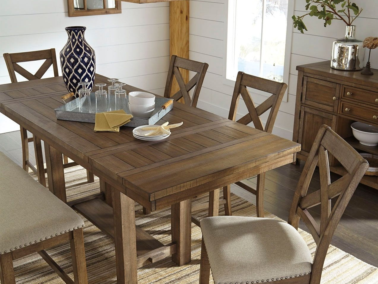 Moriville - Rectangular Dining Room Counter Extension Table - Grayish Brown
