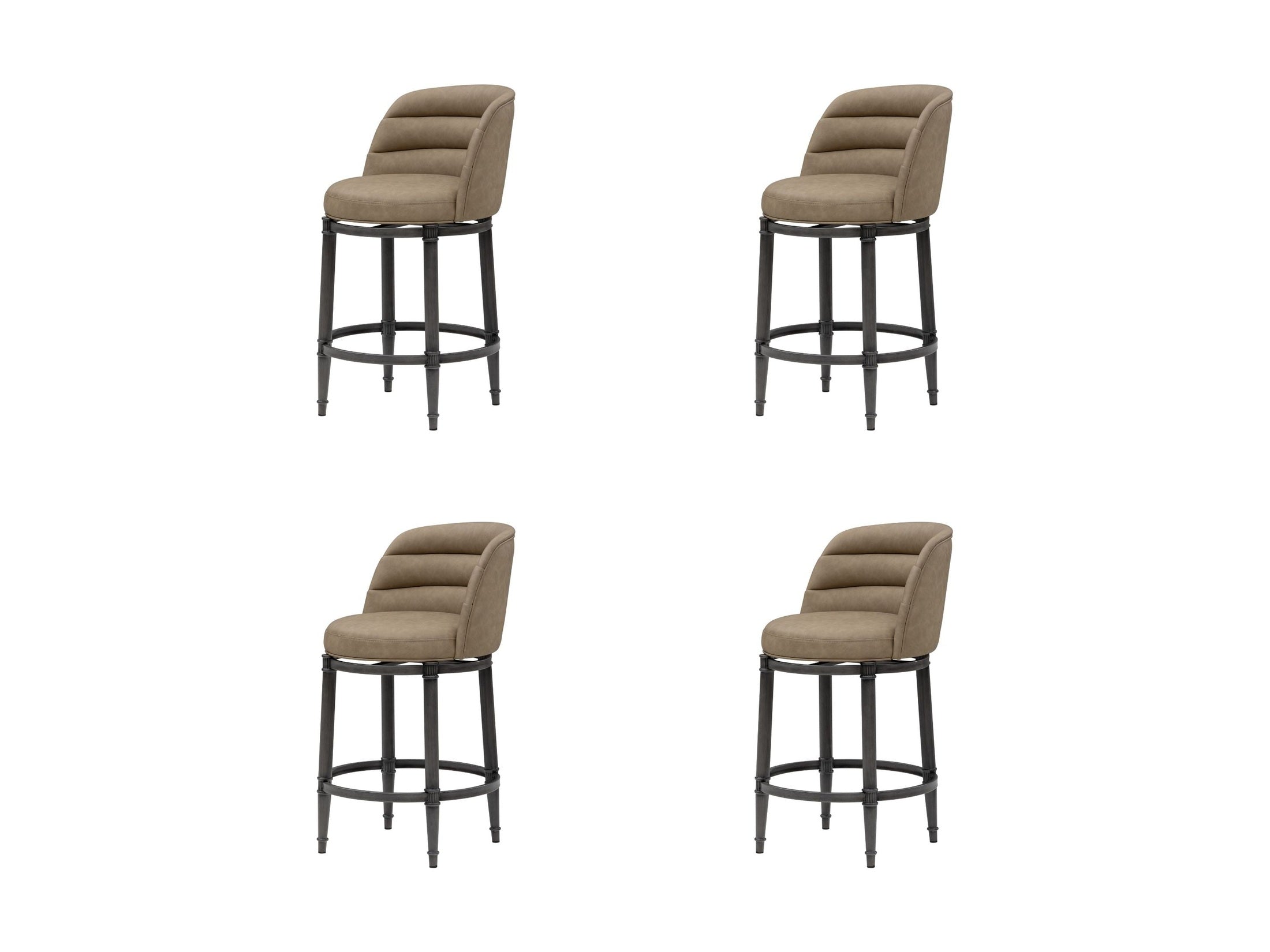 Eunice - Faux Leather Upholstered Swivel Counter Height Barstool