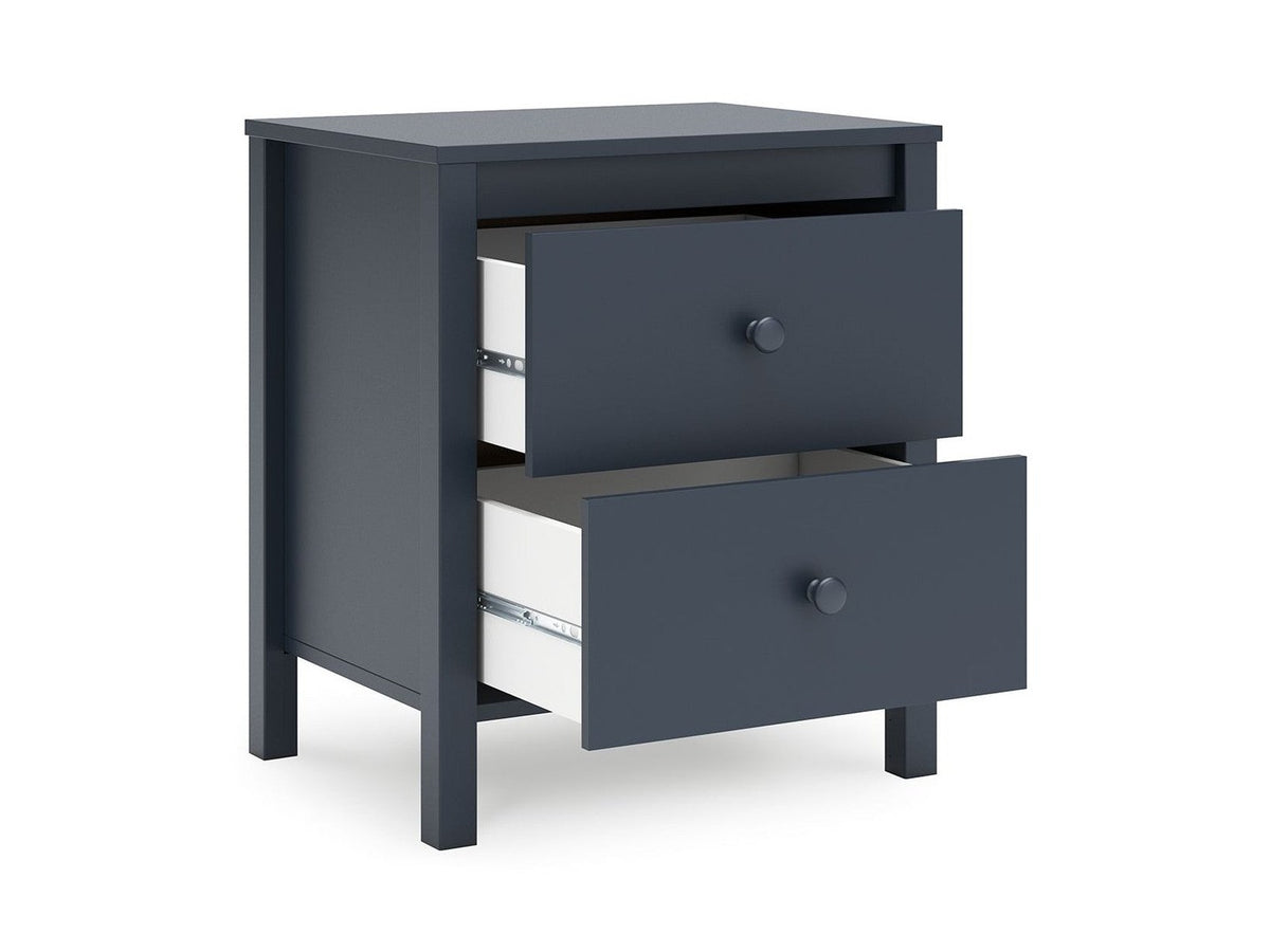 Simmenfort - Two Drawer Night Stand - Navy Blue