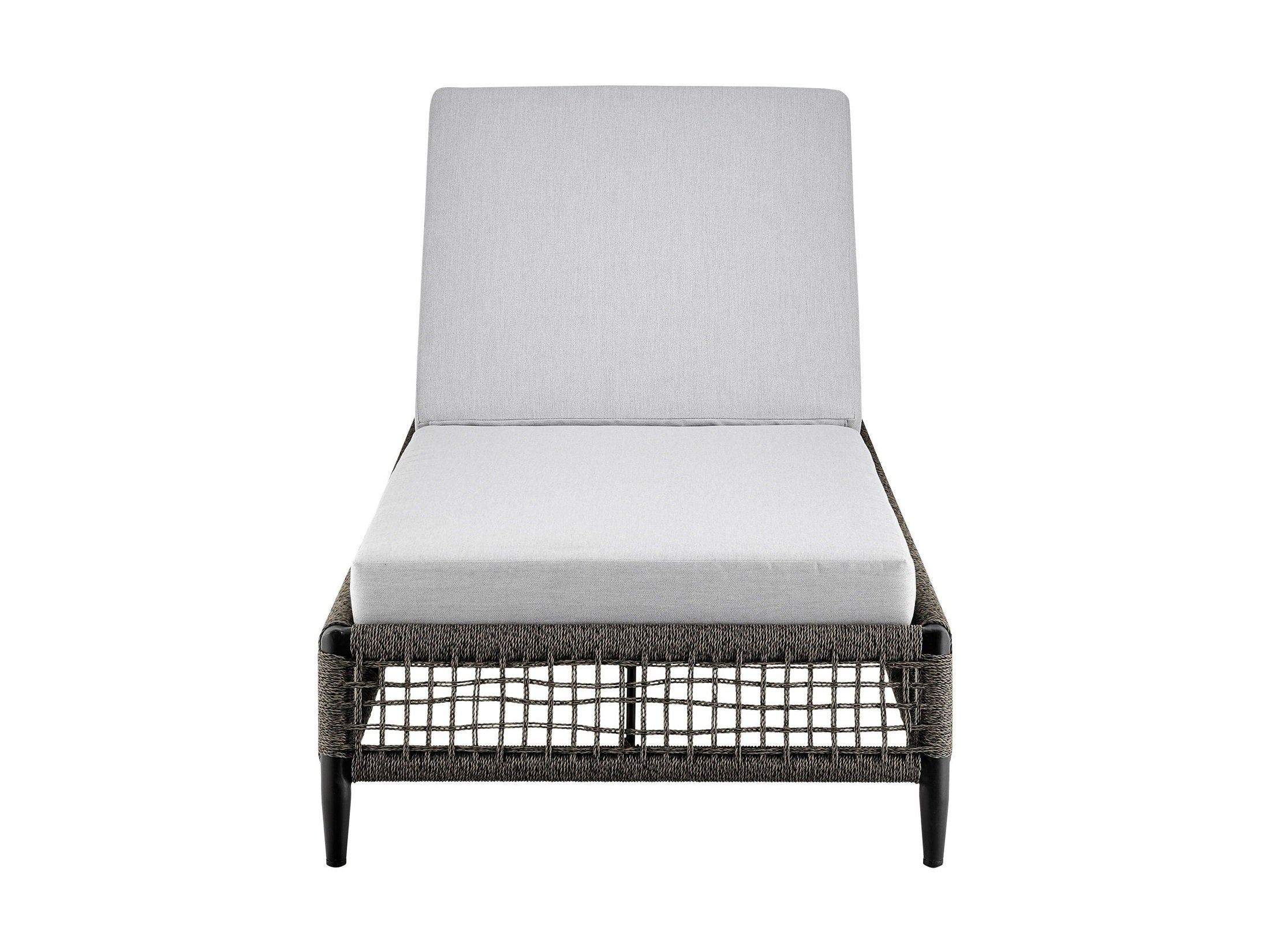 Alegria - Outdoor Patio Adjustable Chaise Lounge Chair In Aluminum With Gray Rope And Cushions
